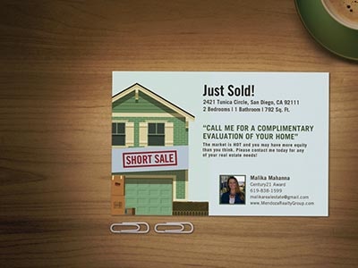 Real estate mailer on desk